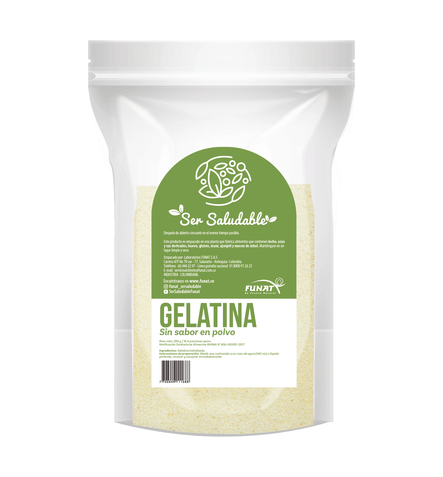 Gelatina sin sabor 250 g