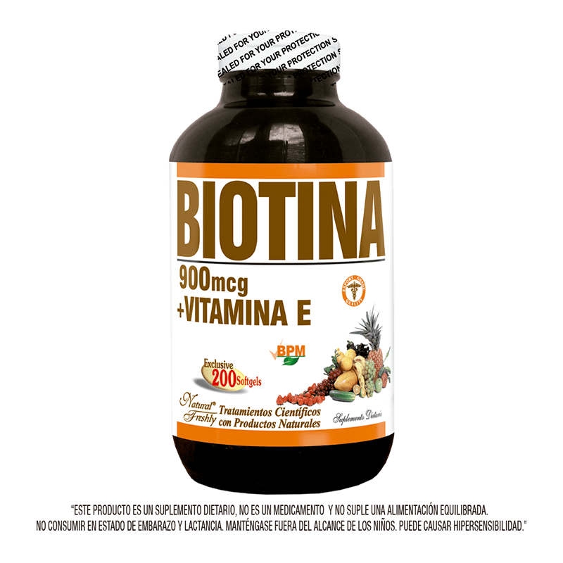 Biotina 900MG Vita E x200 Softgels