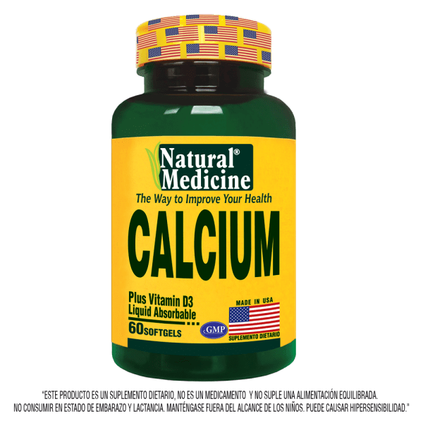 Calcium liquid plus vitamina D 60 softgels