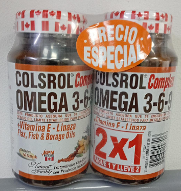 Colsrol omega complex 3,6,9. 2×1 50 cápsulas