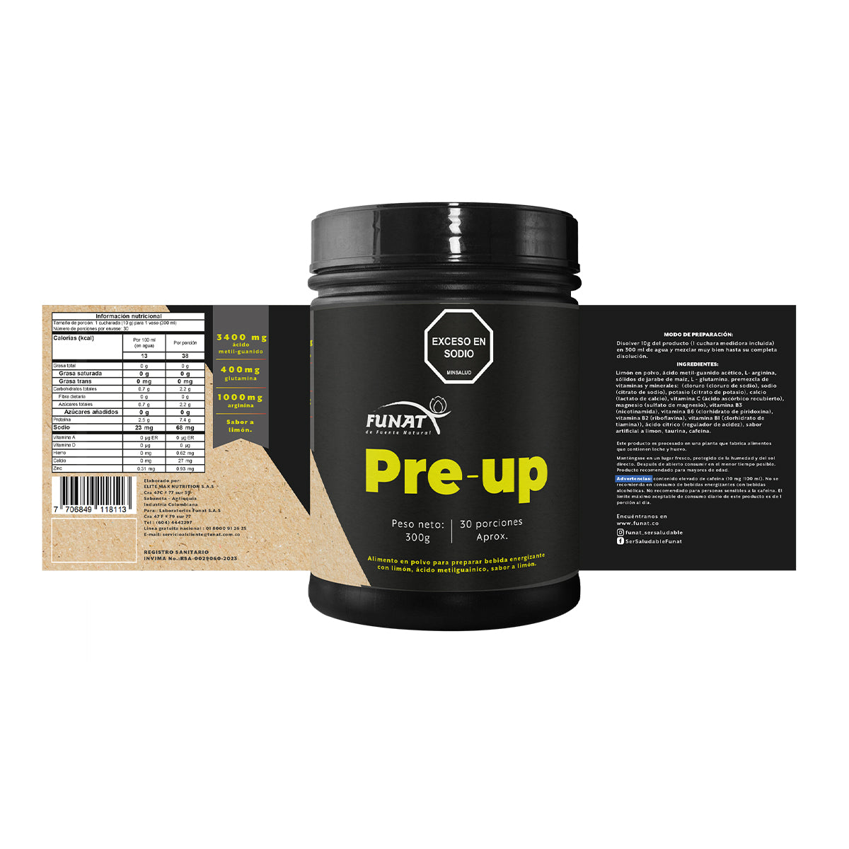 Creatina pre up x300g funat