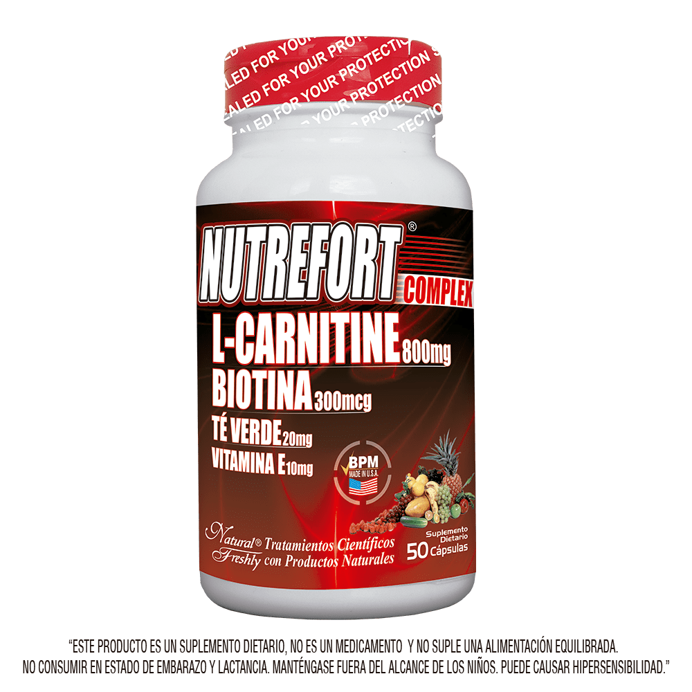 Nutrefort complex l-carnitine 800 mg 50 cápsulas