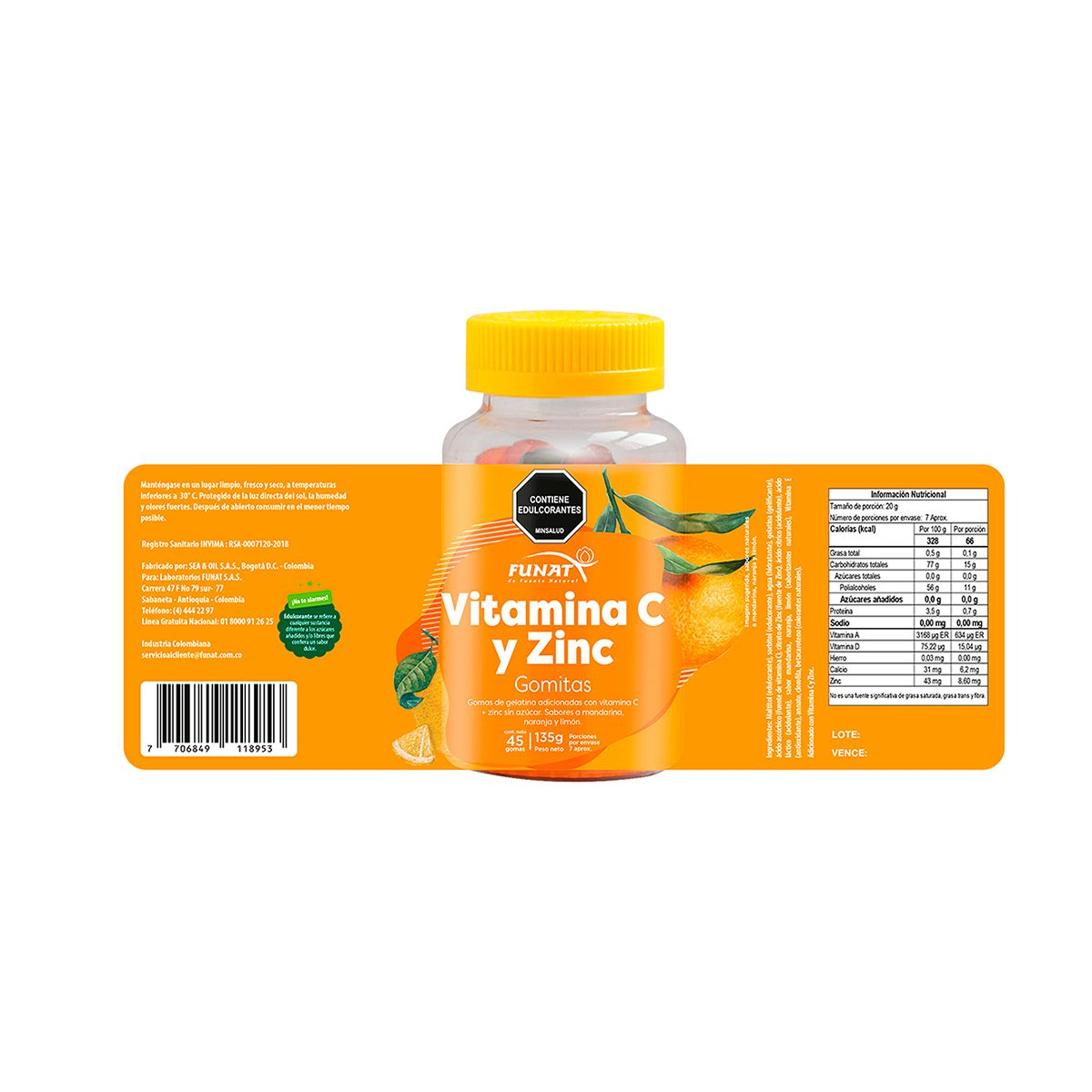Gomitas con vitamina C + zinc