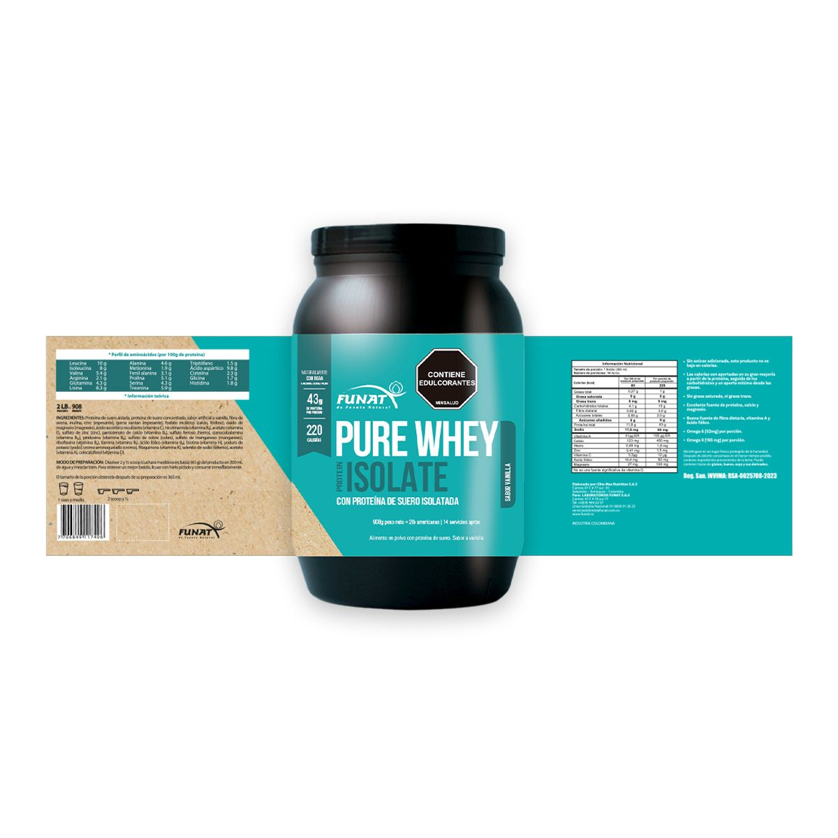 Pure whey protein 2 LB