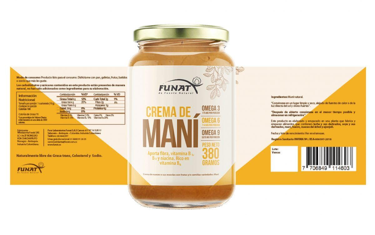 Crema de mani natural x 380 gr