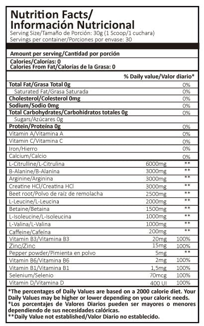 INTENZE PREWORKOUT 30 SERV CITRUS PUNCH