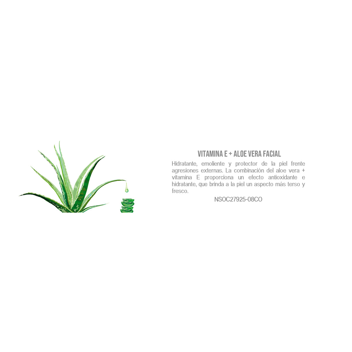 Vitamina E + aloe vera facial 30 softgels