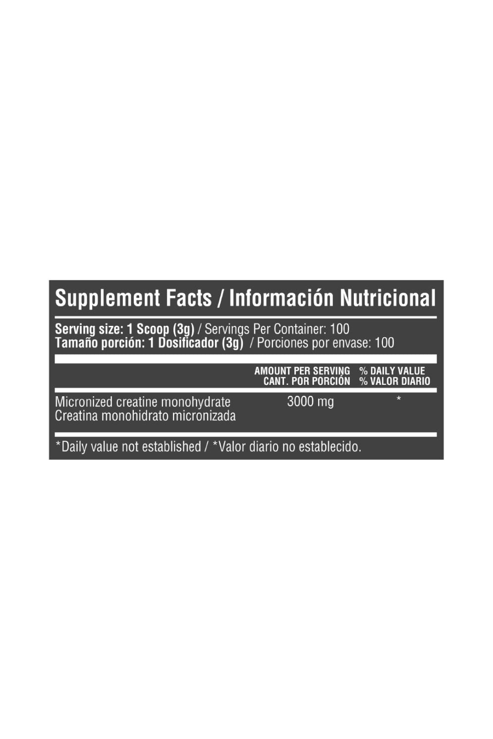 CREATINA MONOHIDRATADA 3000 MG X 100 SER