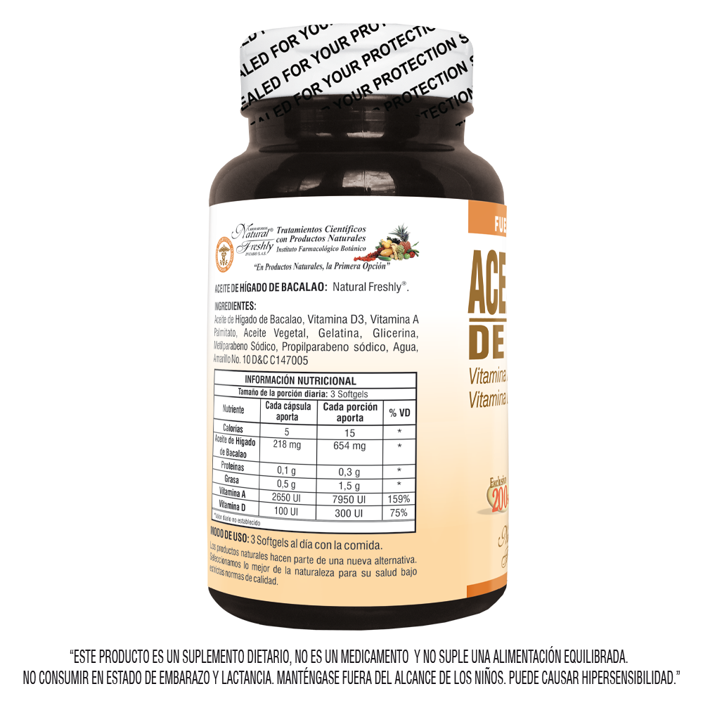 Aceite De Hígado Bacalao  X 60 Perlas