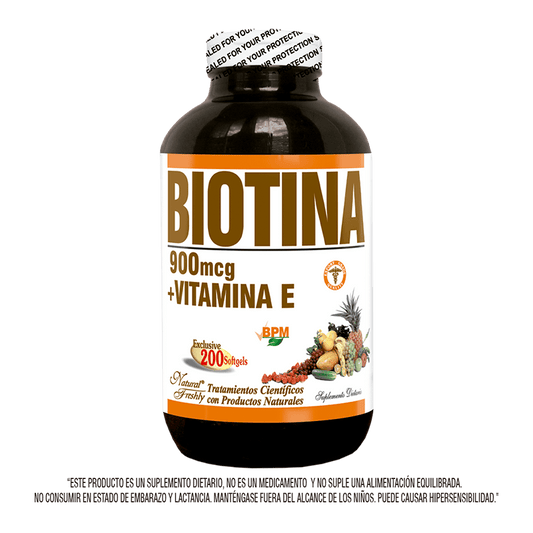 Biotina 900MG Vita E x200 Softgels