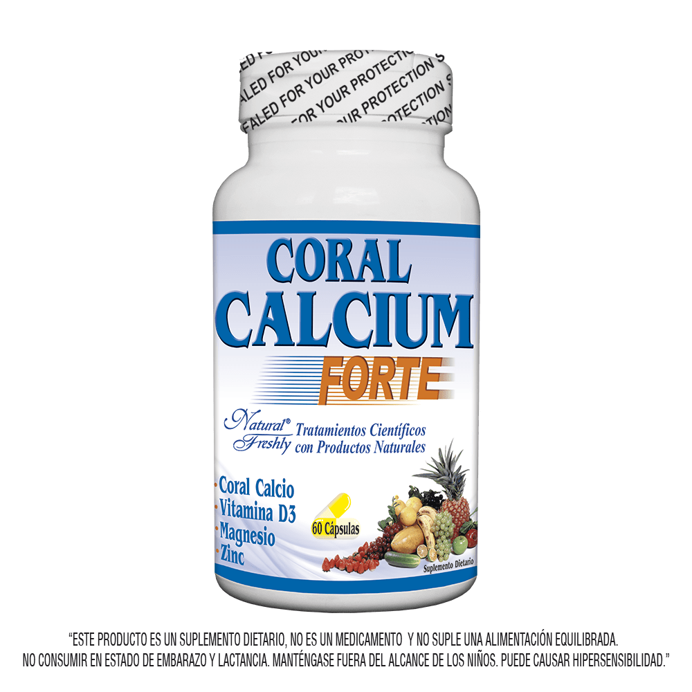 Coral calcio forte vitamina D, magnesio, zinc 60 cápsulas