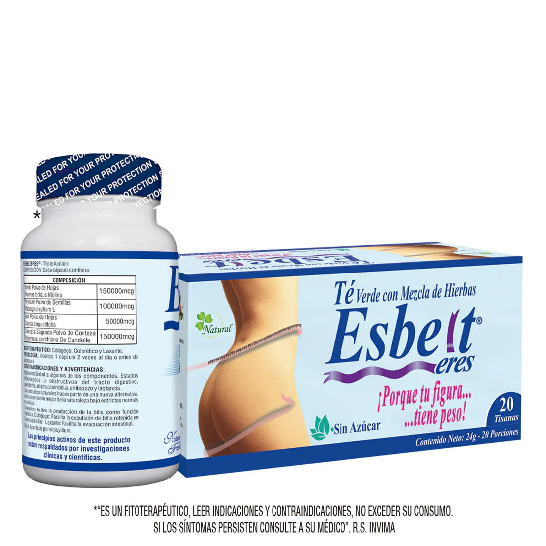 Esbelt, Frasco x 50 capsulas +  Gratis Té