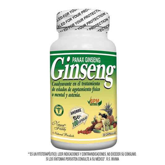 Ginseng 400 mg. Pague 50 lleve 100 tabletas