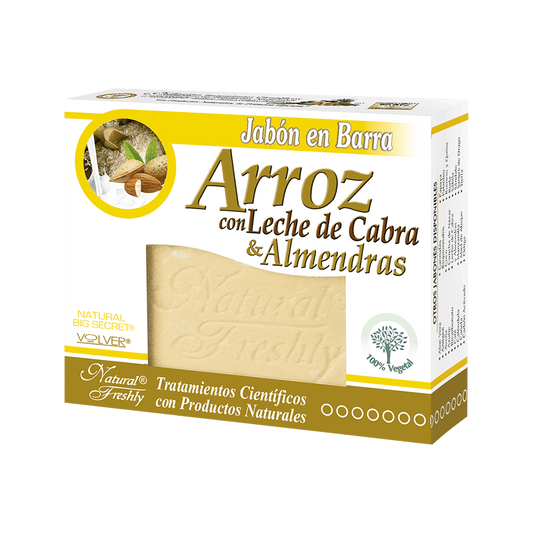 Jabón arroz leche de cabra y almendras 90 g