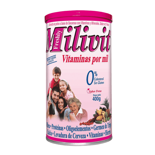 Milivit malteada fresa con omega 3,6,9 400 g