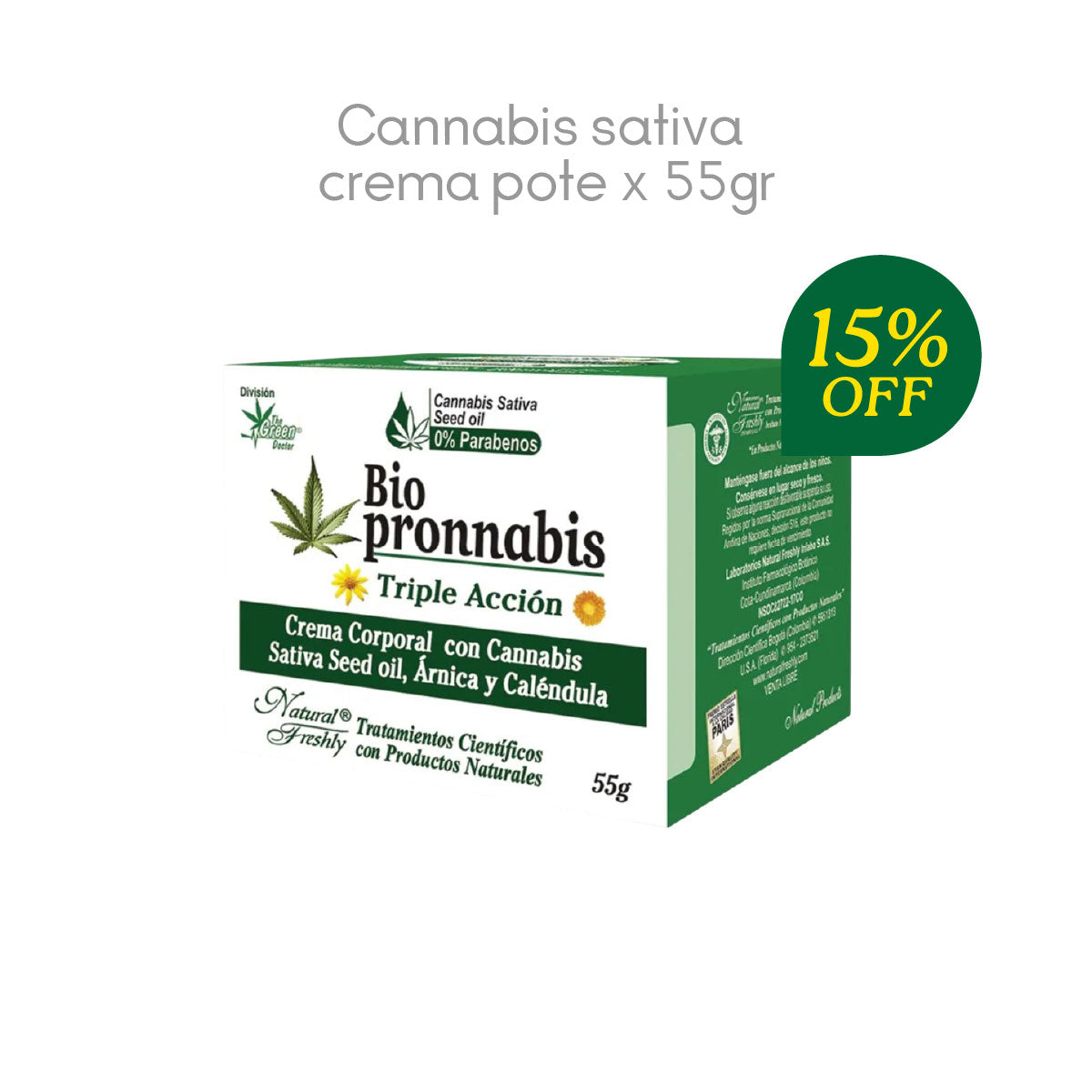 CANNABIS SATIVA CREMA POTE X 55GR 15% Off