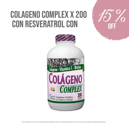 Colageno complex con resveratrol 200 cápsulas -15% Off