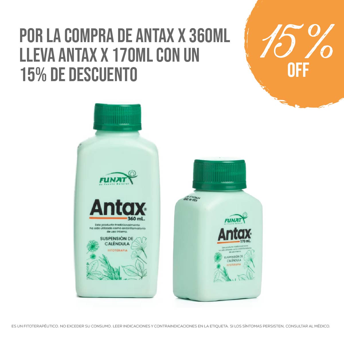 Compra Antax x 360 ml y lleva Antax x 170 ml con 15% OFF
