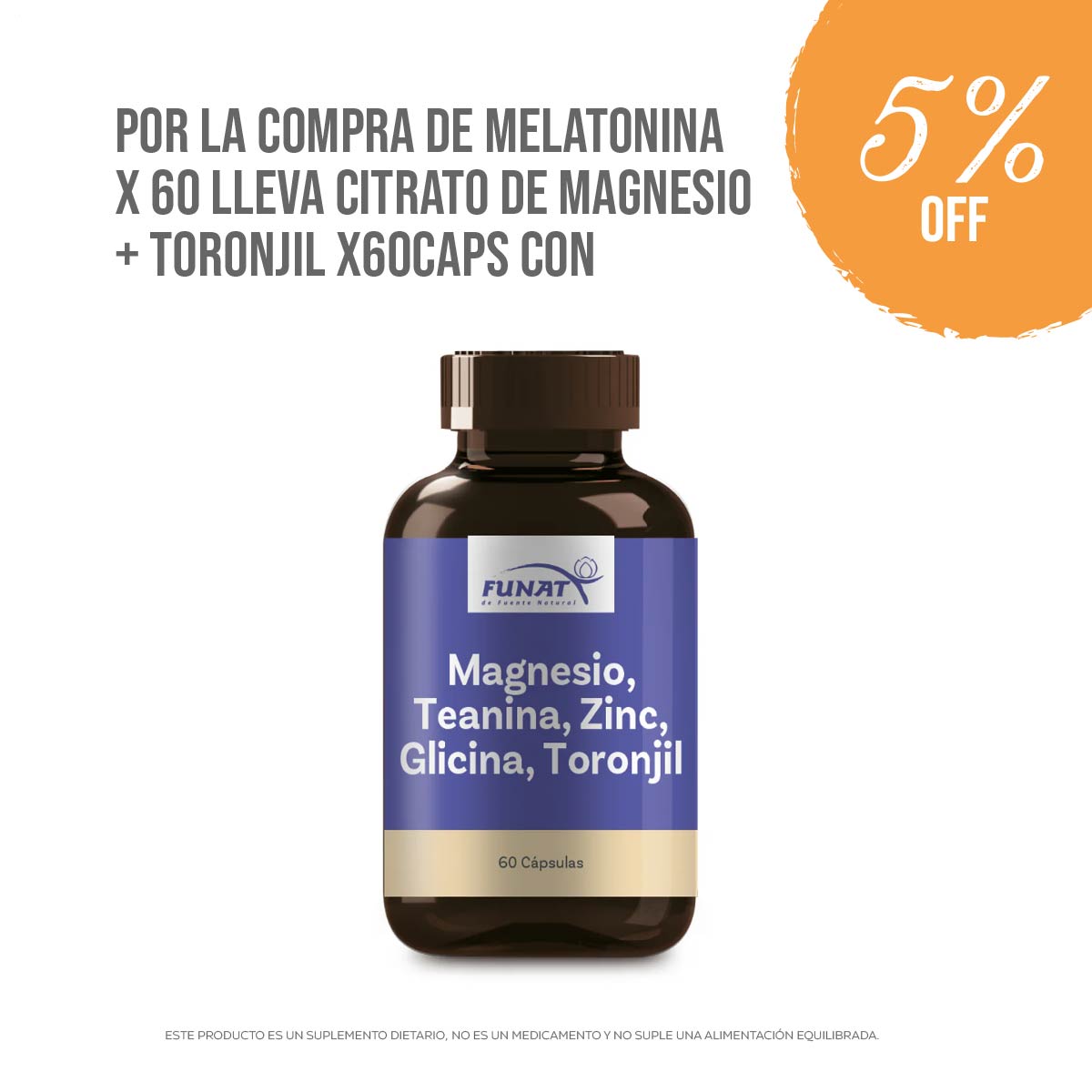Compra Melatonina x 60 y lleva Citrato de Magnesio + Toronjil x 60 cápsulas con 5% OFF