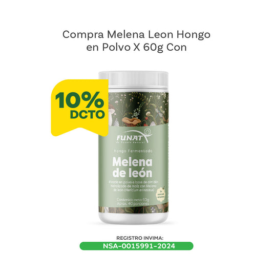 Melena de león hongo polvo x 60g