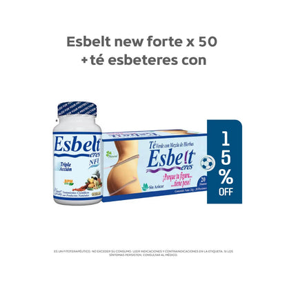 Esbelt, Frasco x 50 capsulas +  Gratis Té