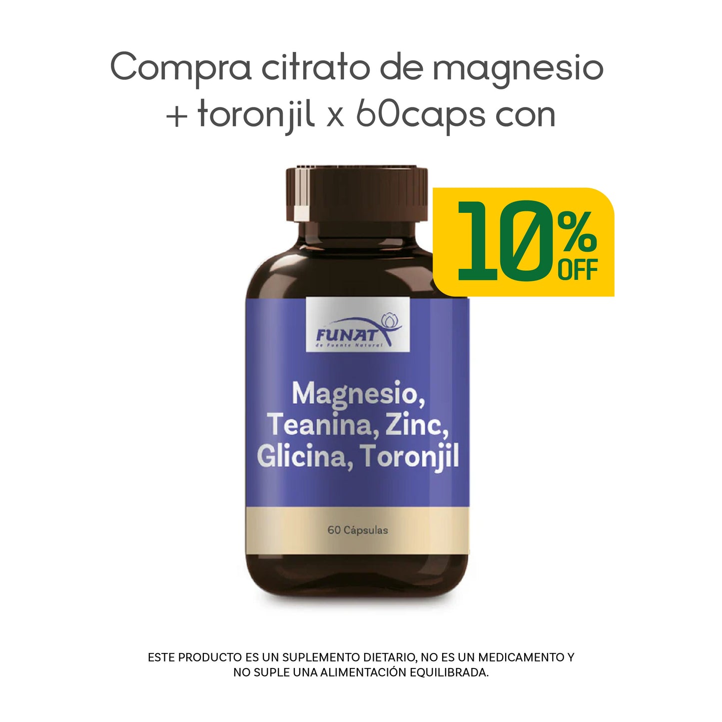 Citrato De Magnesio +Toronjil X60 Cap + 10% Off