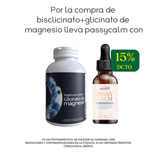 Compra  Bisclicinato+Glicinato De Magnesio 100s Lleva Passycalm X 60ml Con Un 15% OFF