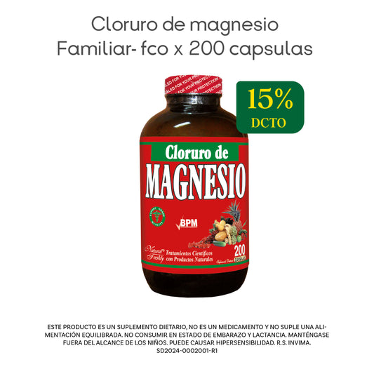 Cloruro de magnesio 200 cápsulas