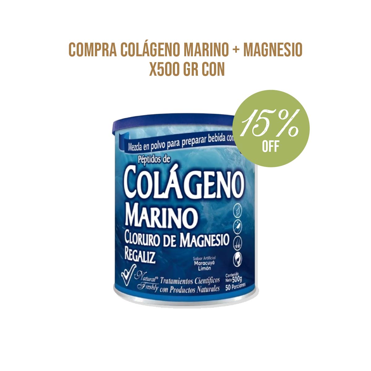 Colágeno Marino + Magnesio X500G - 15% off