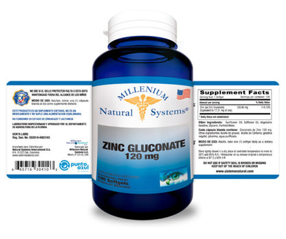 ZINC GLUCONATE X 100 S/G DE 120 MG