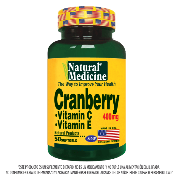 Cranberry vitamina C y E 50 softgels