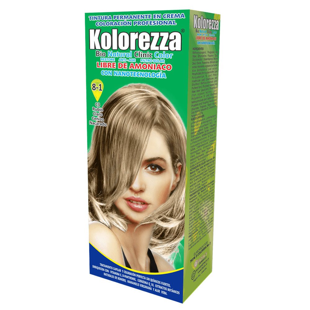 Tinte kolorezza rubio claro cenizo 8-1