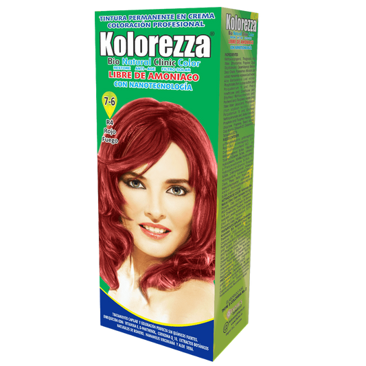 Tinte kolorezza rojo fuego